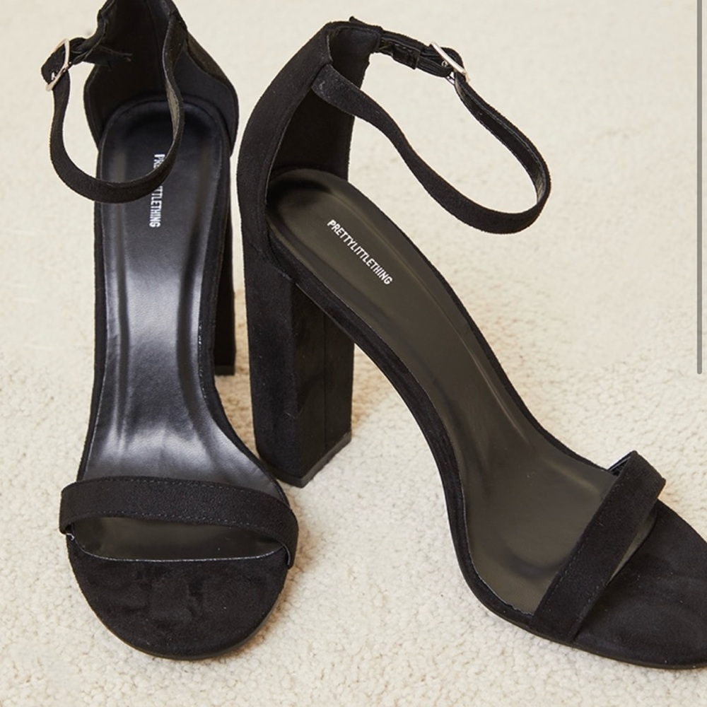 Black Suede Strappy Heels